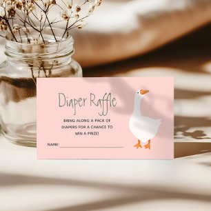 Tarjeta De Recepción Sorteo de Pañales Girly Coquette Silly Goose
