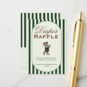 Tarjeta De Recepción Sorteo de pañales Golf "NUEVO EN EL CLUB" Shower d