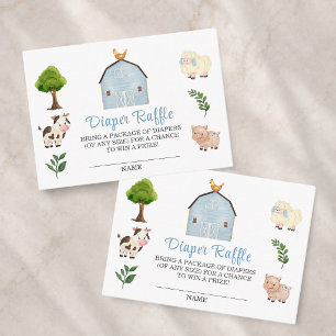 Tarjeta De Recepción Sorteo de pañales Granja Animales de granja Baby S