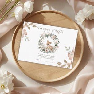 Tarjeta De Recepción Sorteo de Pañales Juego para Baby Shower Oso Lindo