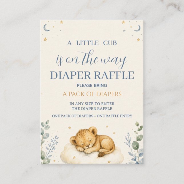 Tarjeta De Recepción Sorteo de pañales Little Cub (Anverso)