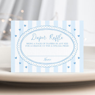 Tarjeta De Recepción Sorteo de Pañales Little Sweetheart Blue Bow