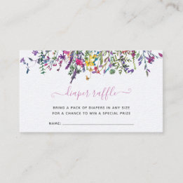 Tarjeta De Recepción Sorteo de Pañales Little Wildflower para Baby Show