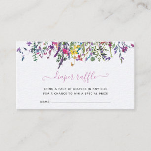 Tarjeta De Recepción Sorteo de Pañales Little Wildflower para Baby Show