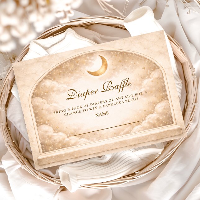 Tarjeta De Recepción Sorteo de Pañales Luna y Estrellas Doradas (Subido por el creador)