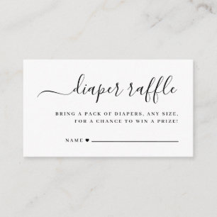 Tarjeta De Recepción Sorteo de Pañales Minimalista Elegante