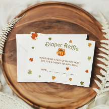 Sorteo de Pañales Moderno Baby Shower de Calabaza 