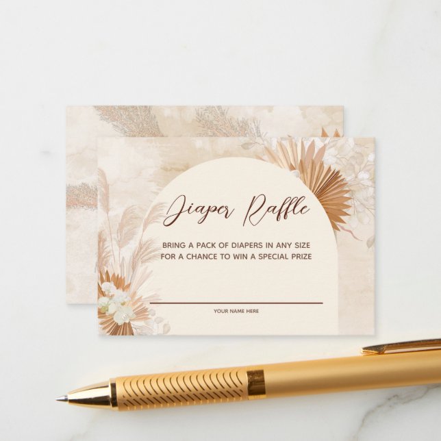 Tarjeta De Recepción Sorteo de pañales Pampas Neutro (Anverso/Reverso In Situ)