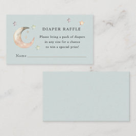 Tarjeta De Recepción Sorteo de pañales para Baby Shower Azul Boho Sobre