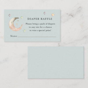 Tarjeta De Recepción Sorteo de pañales para Baby Shower Azul Boho Sobre