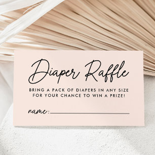 Tarjeta De Recepción Sorteo de pañales para baby shower con guión en ne
