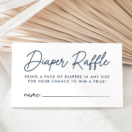 Tarjeta De Recepción Sorteo de pañales para baby shower con letra negri