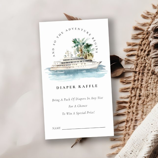 Tarjeta De Recepción Sorteo de pañales para baby shower Cruise Palm Sea (Subido por el creador)