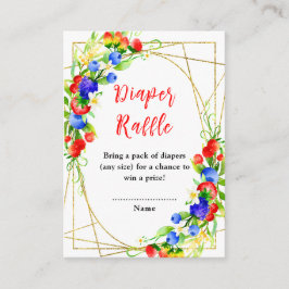Tarjeta De Recepción Sorteo de pañales para baby shower de bayas mixtas