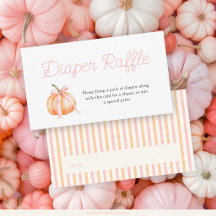 Sorteo de pañales para baby shower de calabaza con