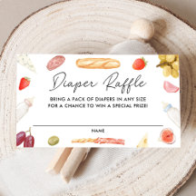 Sorteo de pañales para baby shower de charcutería