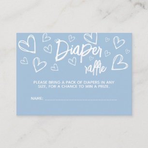 Tarjeta De Recepción Sorteo de pañales para baby shower de corazones az