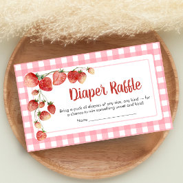 Tarjeta De Recepción Sorteo de Pañales para Baby Shower de Fresa Dulce 