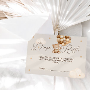 Tarjeta De Recepción Sorteo de pañales para baby shower de género neutr