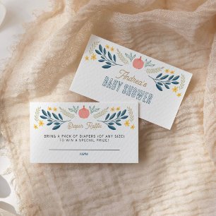 Tarjeta De Recepción Sorteo de pañales para baby shower de hojas de oto