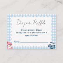 Sorteo de pañales para baby shower de invierno