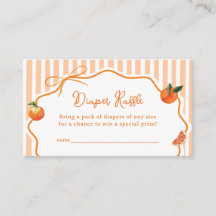 Sorteo de pañales para baby shower de naranja Bow 