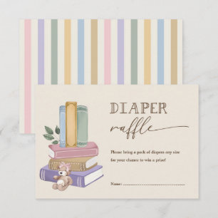 Tarjeta De Recepción Sorteo de Pañales para Baby Shower de Niña de Cuen