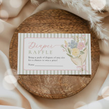 Sorteo de pañales para baby shower de niña floral