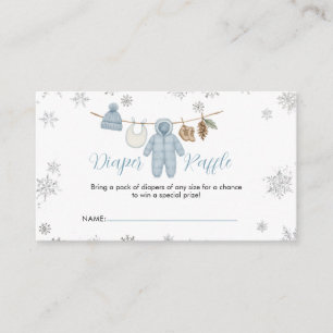 Tarjeta De Recepción Sorteo de pañales para baby shower de niño azul de