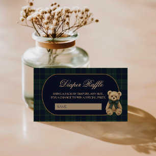 Tarjeta De Recepción Sorteo de pañales para baby shower del osito de po