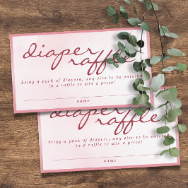 Tarjeta De Recepción Sorteo de pañales para Baby Shower del Osito de Sa