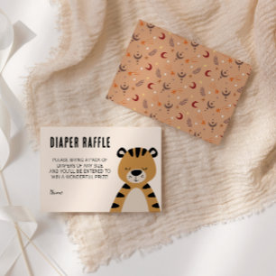 Tarjeta De Recepción Sorteo de pañales para baby shower del tigre dormi