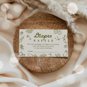 Tarjeta De Recepción Sorteo de pañales para baby shower dibujados a man