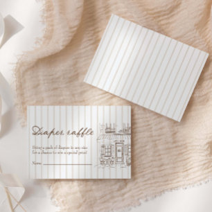Tarjeta De Recepción Sorteo de pañales para baby shower en Cafe Bebe