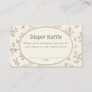 Tarjeta De Recepción Sorteo de pañales para baby shower floral de cabañ