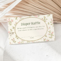 Sorteo de pañales para baby shower floral de cabañ