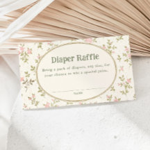 Sorteo de pañales para baby shower floral de cabañ