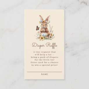 Tarjeta De Recepción Sorteo de pañales para baby shower floral de conej