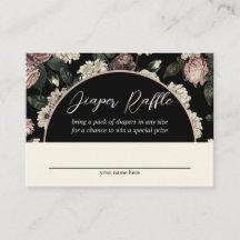 Sorteo de pañales para baby shower floral vintage 