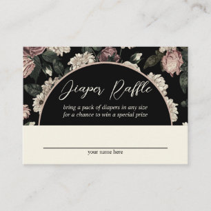 Tarjeta De Recepción Sorteo de pañales para baby shower floral vintage