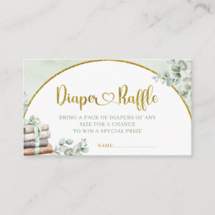 Tarjeta De Recepción Sorteo de pañales para baby shower Greenery Sage S