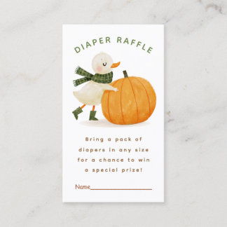 Tarjeta De Recepción Sorteo de pañales para Baby Shower Little Pumpkin