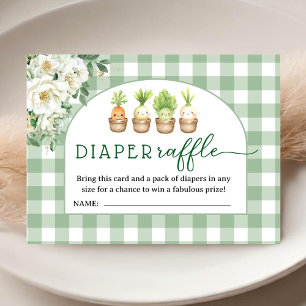 Tarjeta De Recepción Sorteo de Pañales para Baby Shower Little Sprout