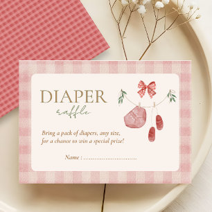 Tarjeta De Recepción Sorteo de pañales para baby shower rosado de cosec