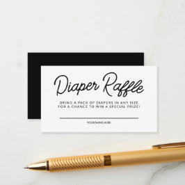 Tarjeta De Recepción Sorteo de pañales para baby shower simple y divert