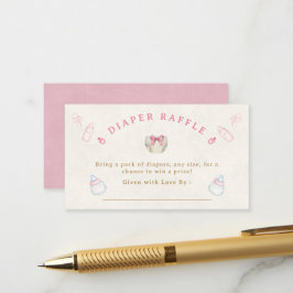 Tarjeta De Recepción Sorteo de pañales para Baby Shower Sweet Pink Coqu
