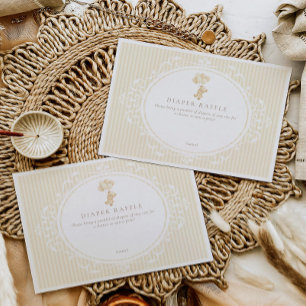 Tarjeta De Recepción Sorteo de pañales para baby shower vintage de osit