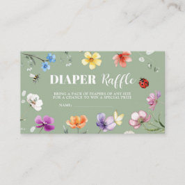 Tarjeta De Recepción Sorteo de pañales para baby shower Wildflower Love