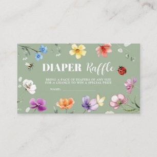 Tarjeta De Recepción Sorteo de pañales para baby shower Wildflower Love