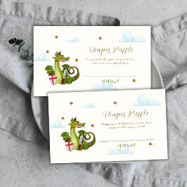Tarjeta De Recepción Sorteo de pañales para bebé de Dragón Pequeño Míti